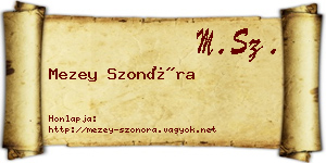 Mezey Szonóra névjegykártya